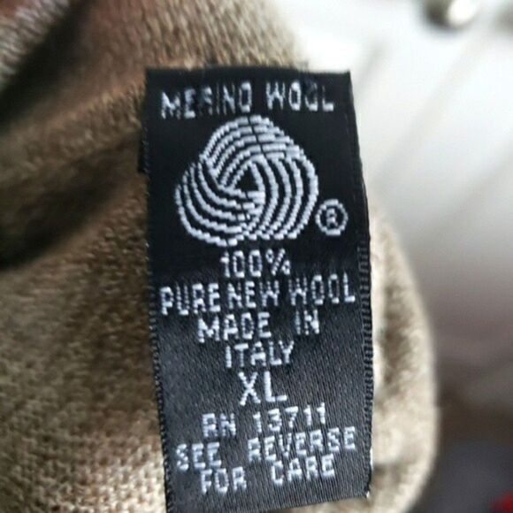 Brandini L Mens Sweater Merino Wool Green Made In Italy Long Sleeve Pullover - Picture 12 of 13